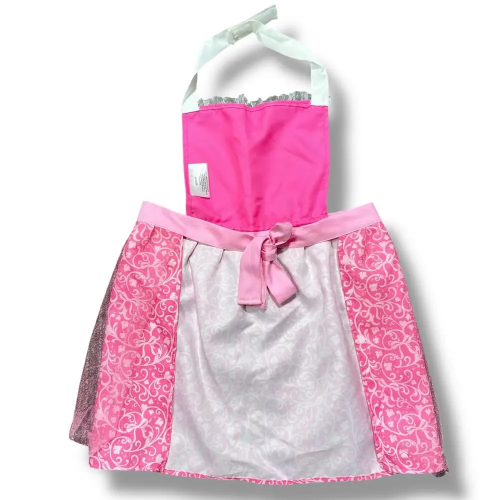 Disney Cindarella Girls Apron Dress Up Play Costume Pink Princess Ages 4 Plus